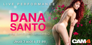 La star du porno italienne Dana Santo en chat porno sur Cam4 jeudi 3 août à 22h00!